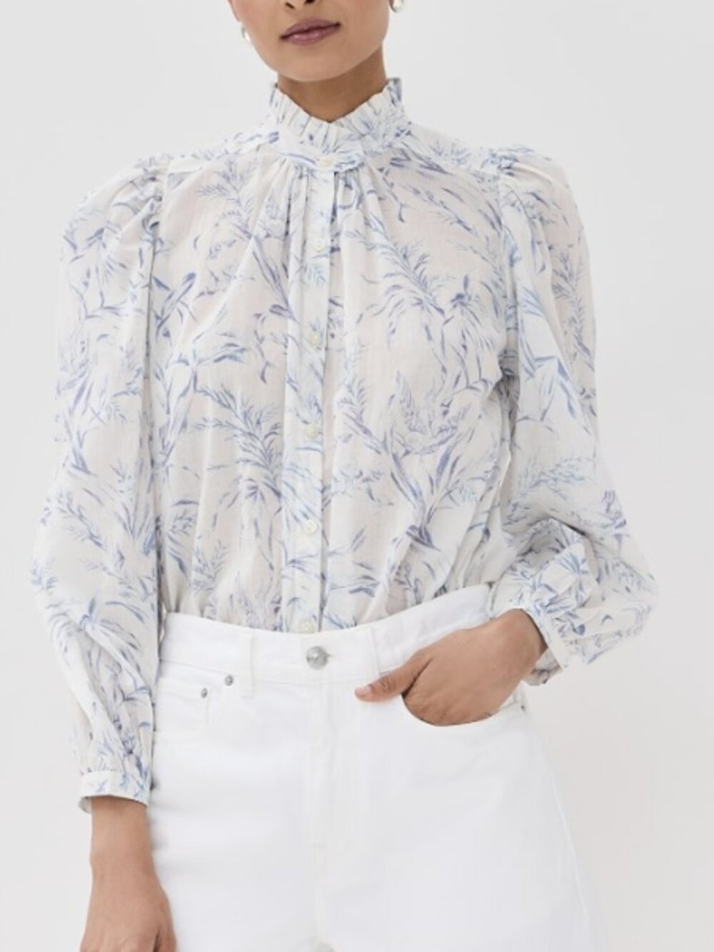 Alix of Bohemia Annabel Avian Toile Cotton Shirt M
